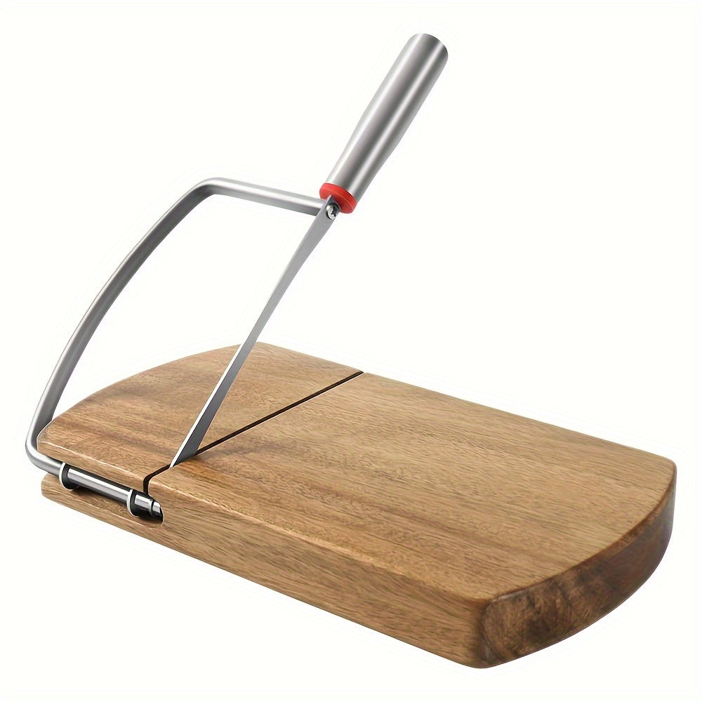 Artisan Acacia Käsemesser: Klinge aus Edelstahl auf elegantem Holzsockel