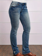 Bootcut-Jeans mit aufgesetzten Taschen