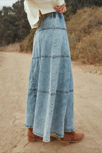Rock mit A-Linie und Denim in Blau
