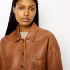 Lederjacke im Vintage-Stil