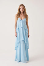 Maxikleid mit V-Ausschnitt und Neckholder