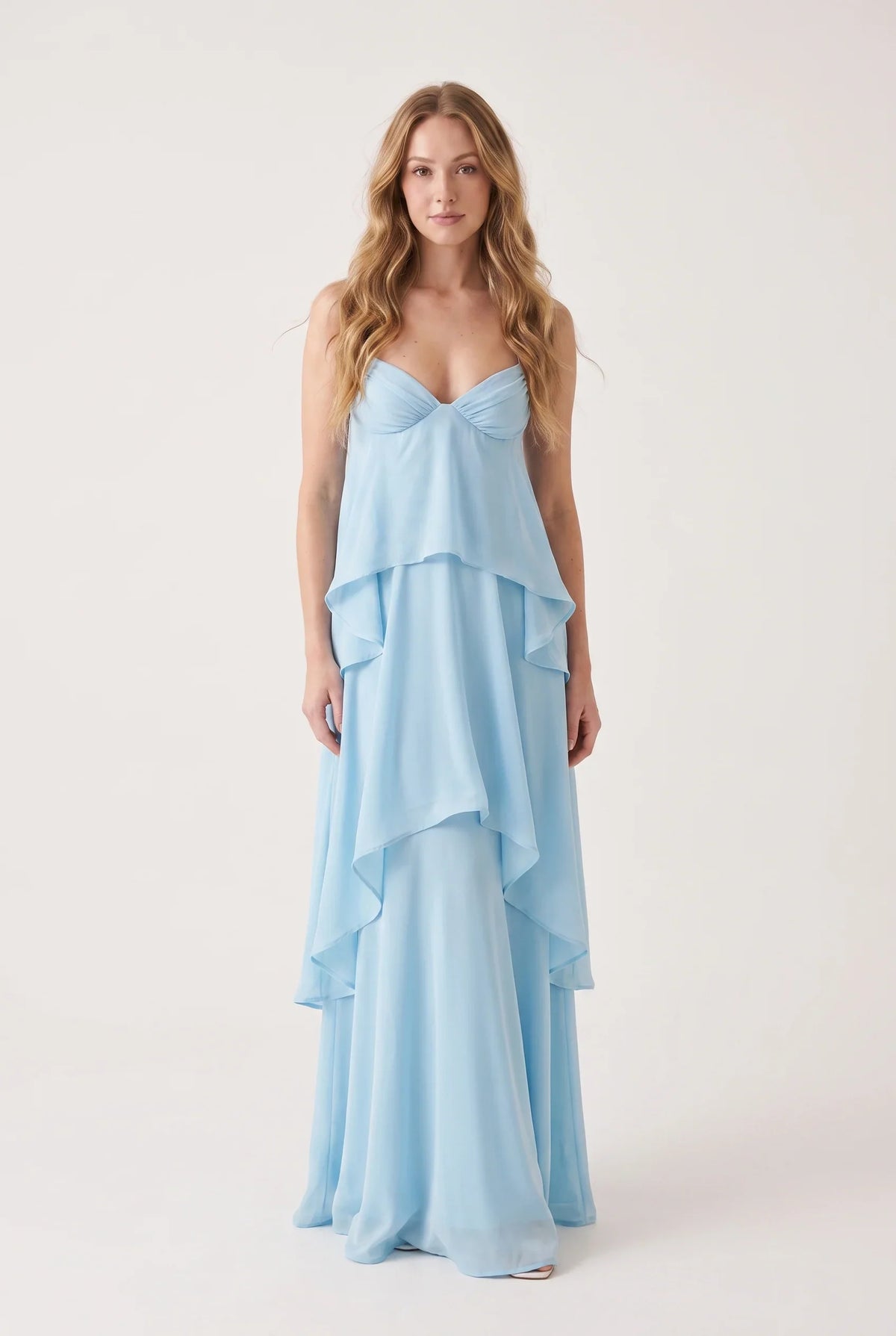 Maxikleid mit V-Ausschnitt und Neckholder