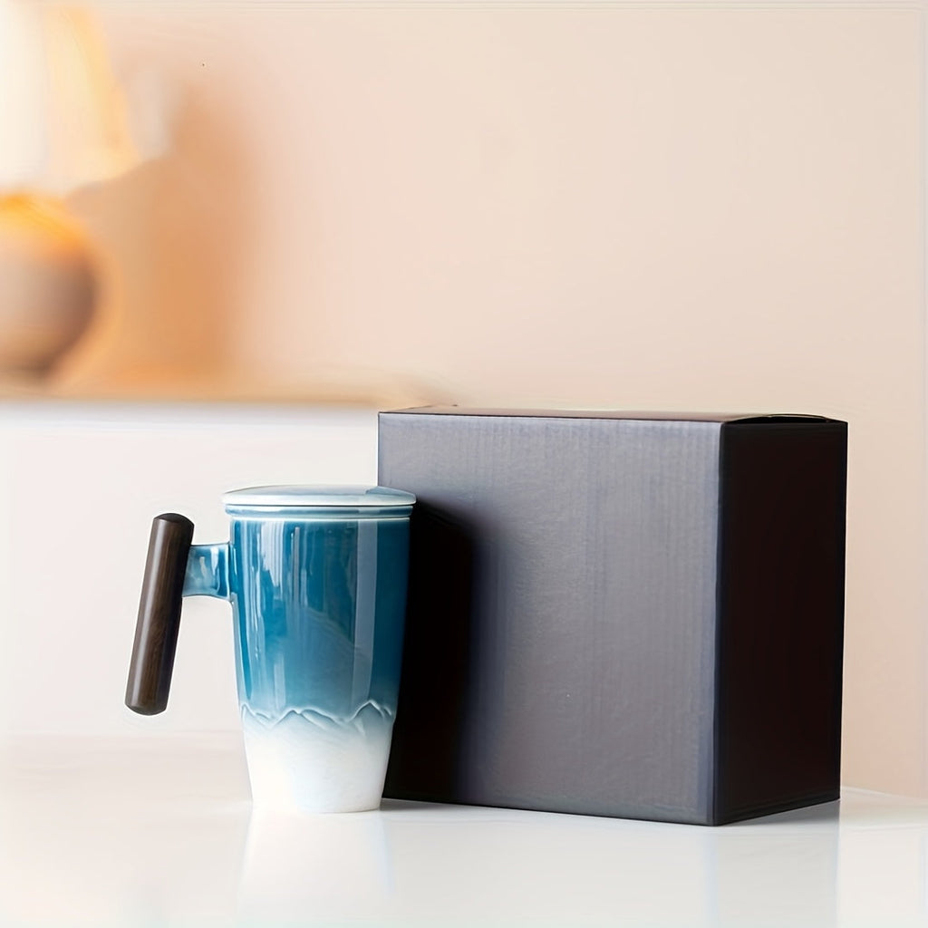Handgefertigte Keramische Teetasse mit Sieb – Authentisches Design sowie Praktische Nutzung
