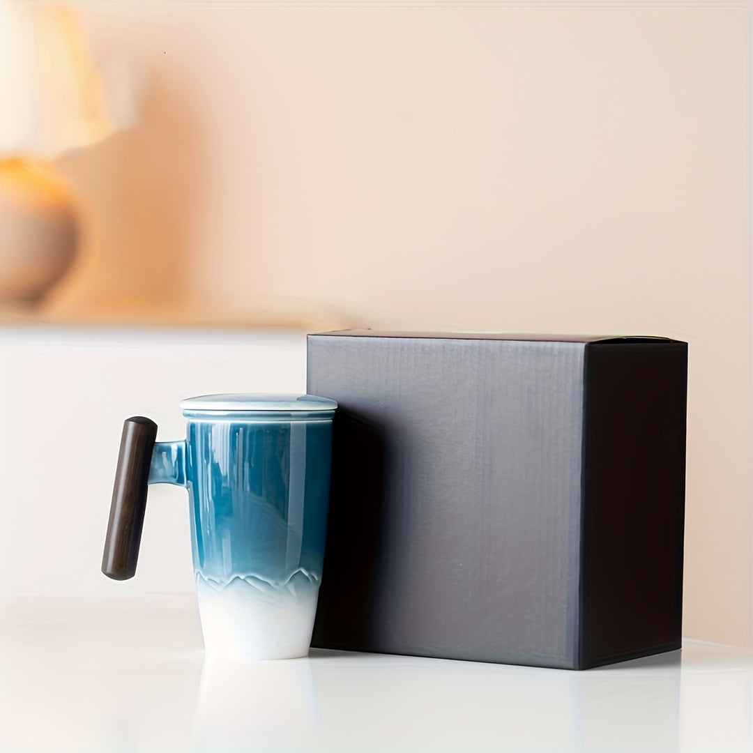 Handgefertigte Keramische Teetasse mit Sieb – Authentisches Design sowie Praktische Nutzung