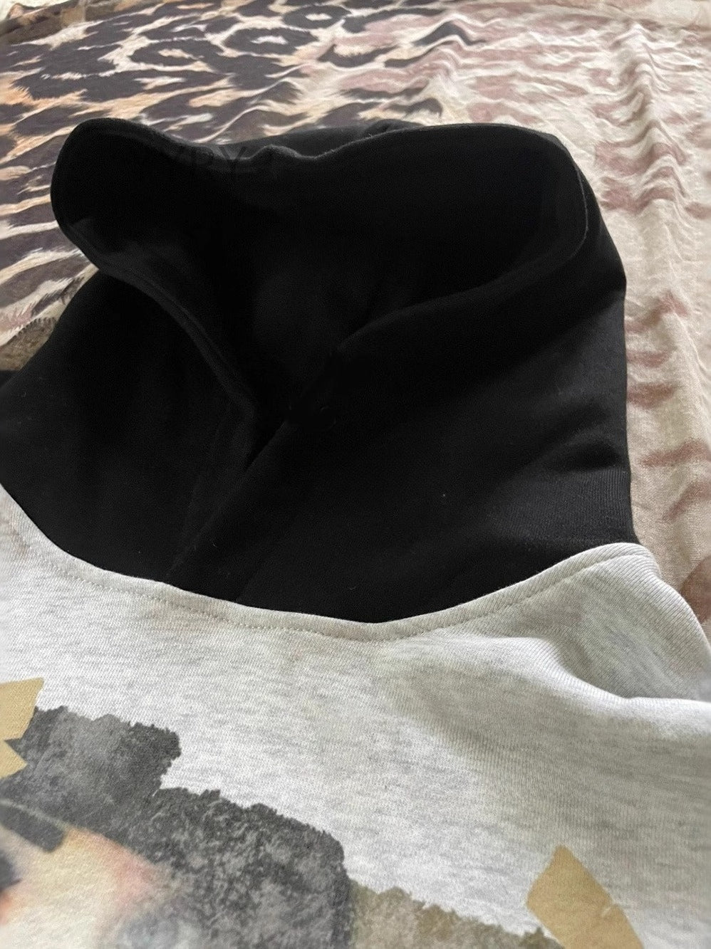 Hoodie mit Farbblockmuster und Druck