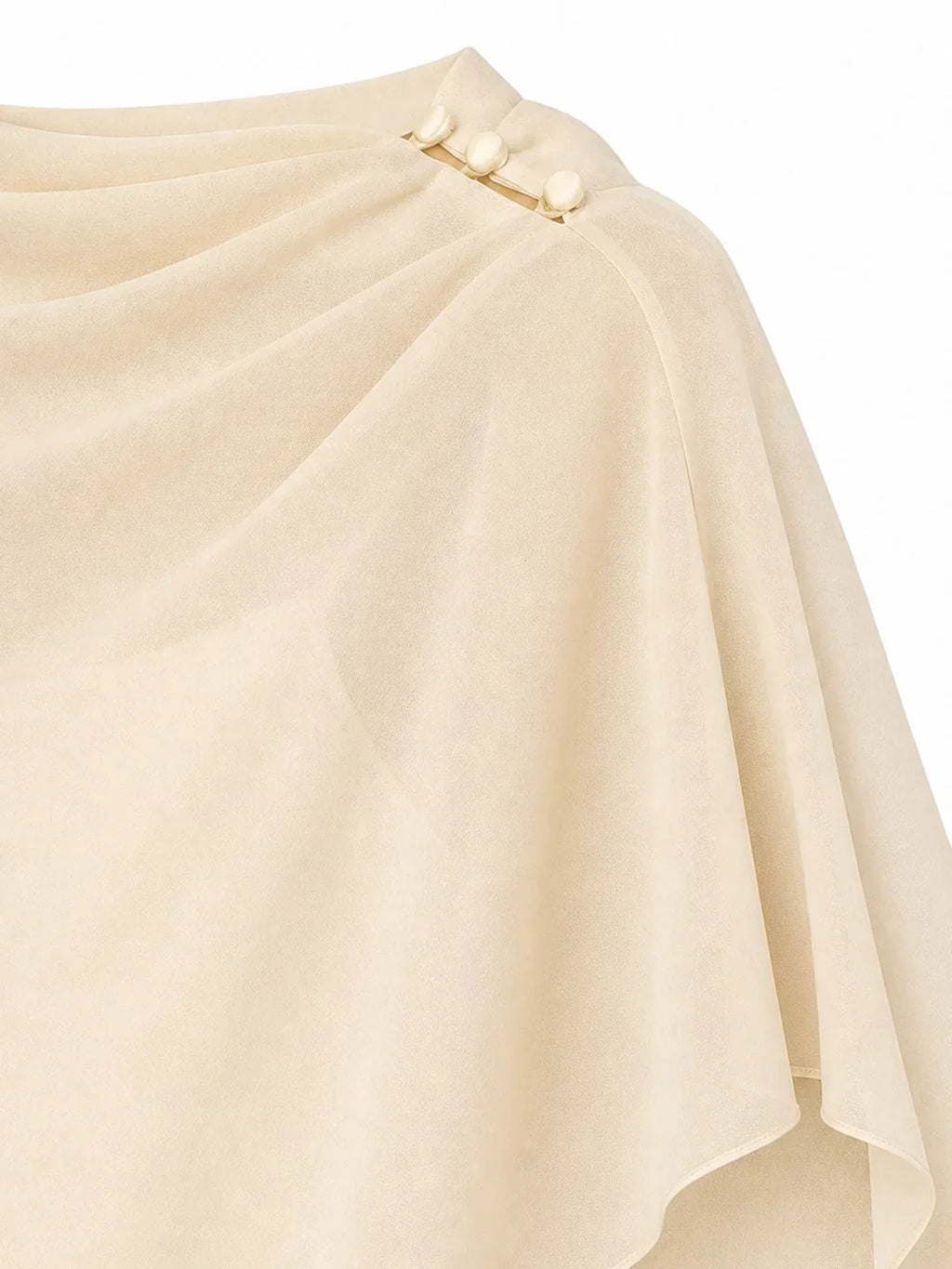 Damen Satin-Maxikleid mit Chiffon-Cape