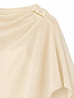 Damen Satin-Maxikleid mit Chiffon-Cape