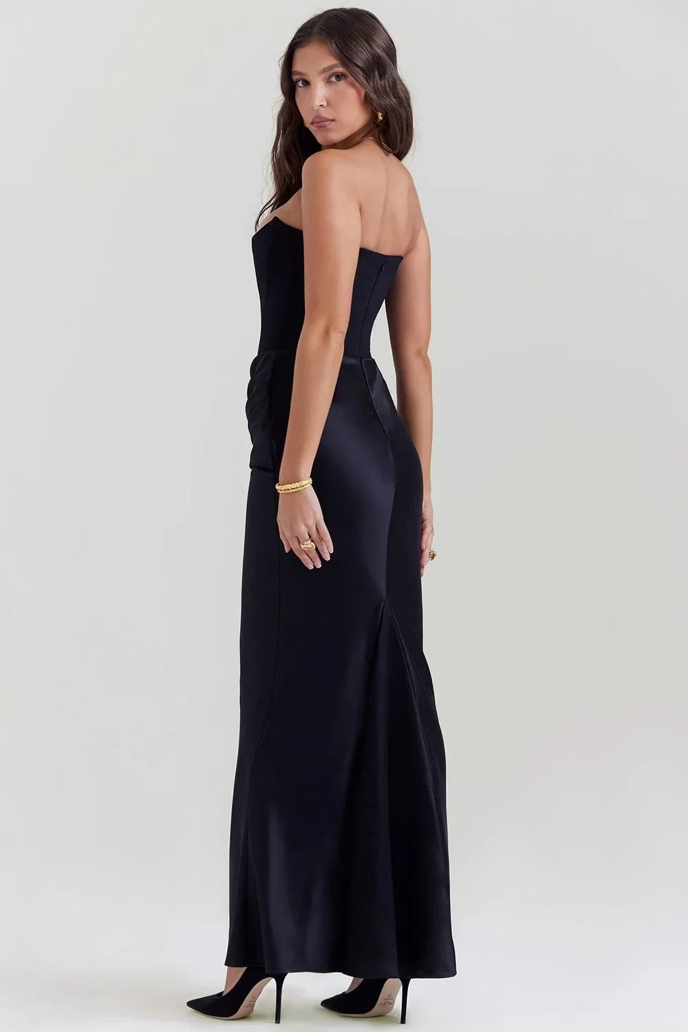 Damen Abendkleid mit Corsage und Drapierung