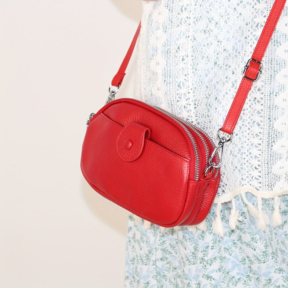 Große Kapazität Vintage Crossbody Tasche – Echtleder inklusive mehreren Fächern