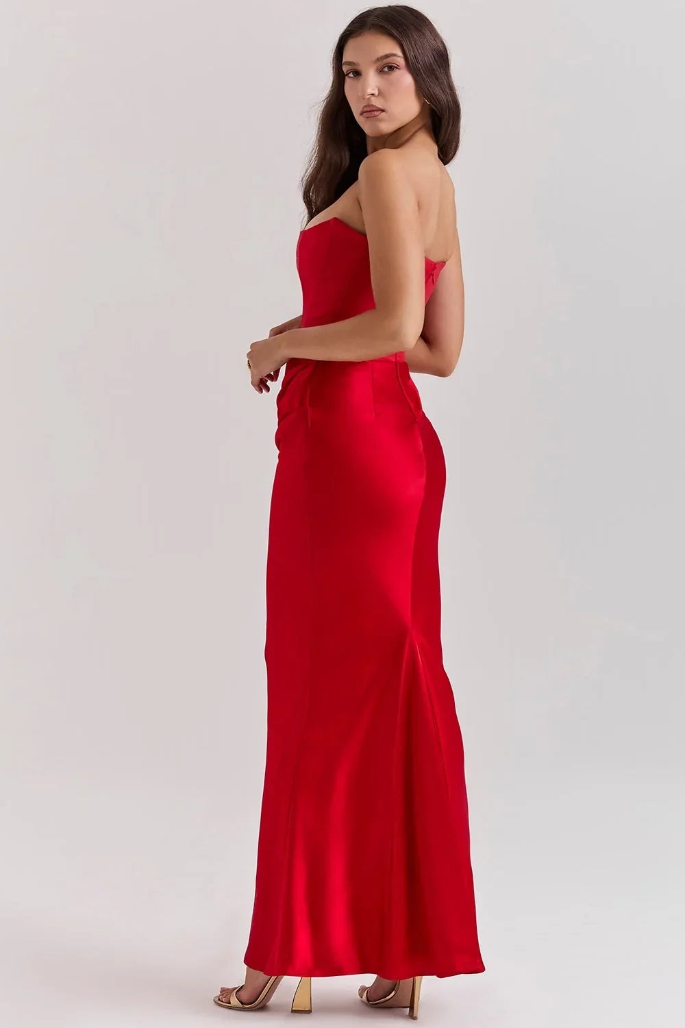 Damen Abendkleid mit Corsage und Drapierung