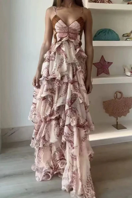 Kleid mit V-Ausschnitt und Falten