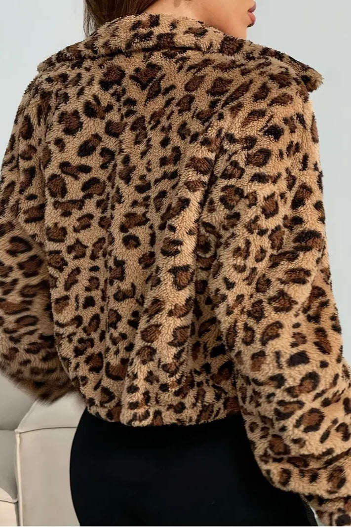 Mantel mit Reißverschluss und Leopardenmuster