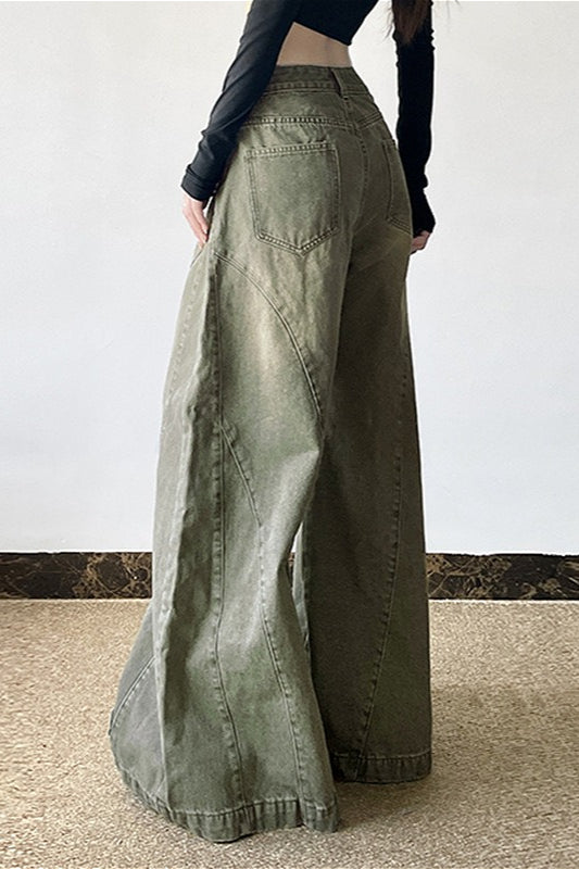 Jeans mit Denim in Grün