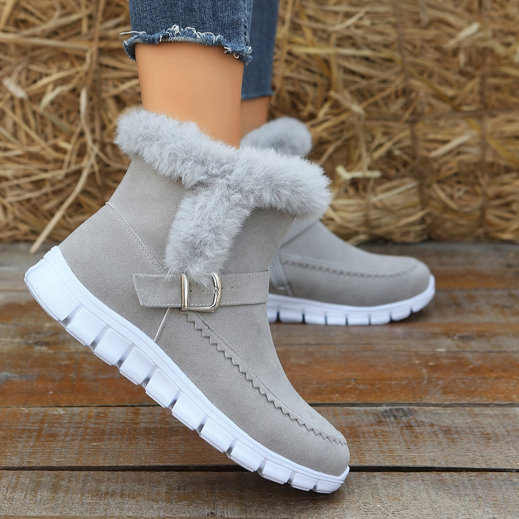 Warme Samt-Schneestiefel für Damen – Komfortabel und Elegant