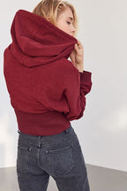 Locker geschnittener Hoodie mit hoher Taille