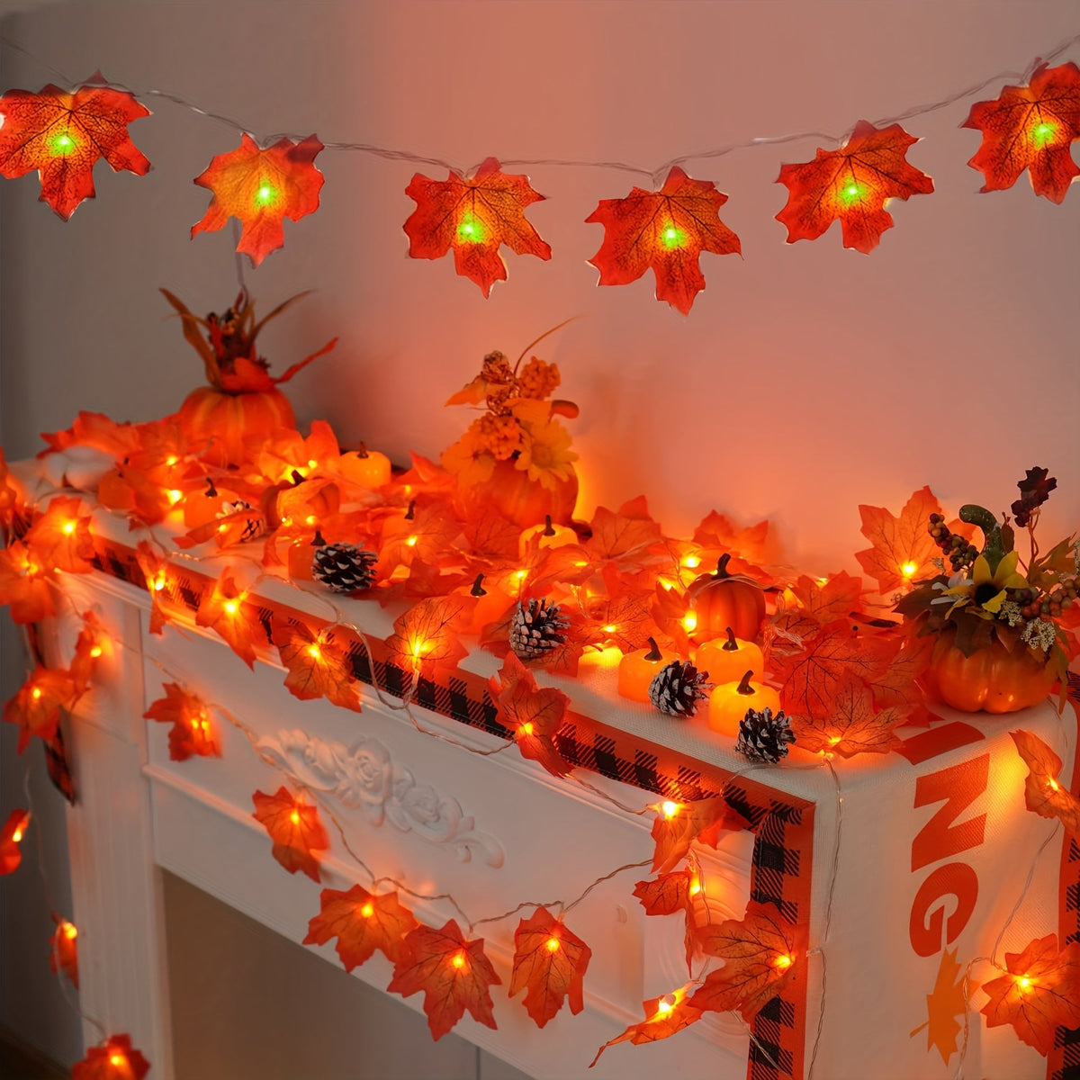 LED Blätter Lichterkette – Warme Herbststimmung für den Einsatz zu Hause und Feste