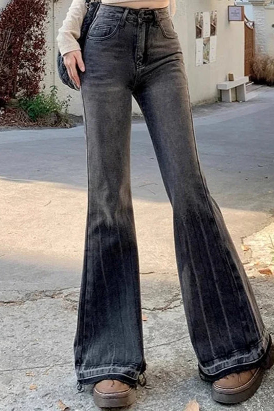 Figurbetonte Jeans in Schwarz-Grau