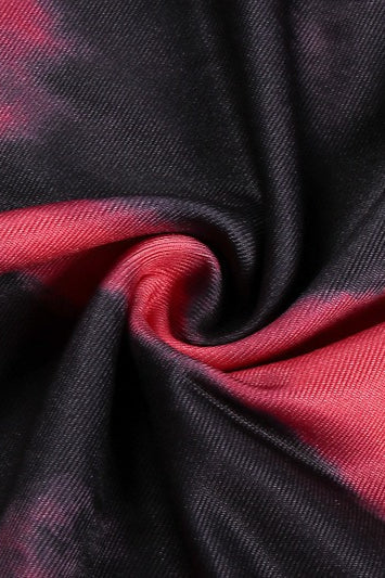 Figurbetontes Maxikleid mit Rundhalsausschnitt, Bindedetail und Druck