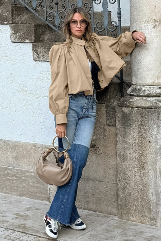 Trenchcoat mit Puffärmeln
