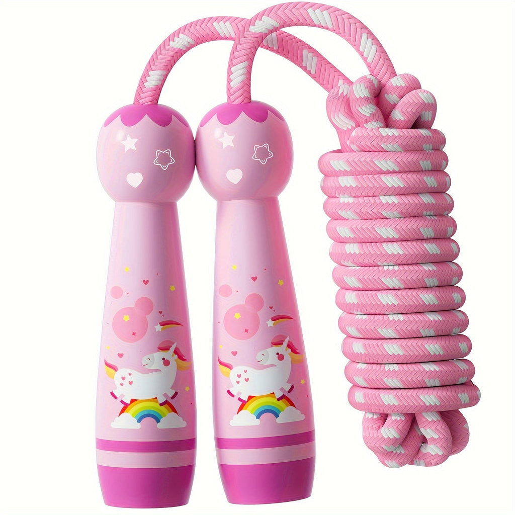 Unicorn Springseil - Gemütliches Springseil für Kinder inklusive Holzgriffen