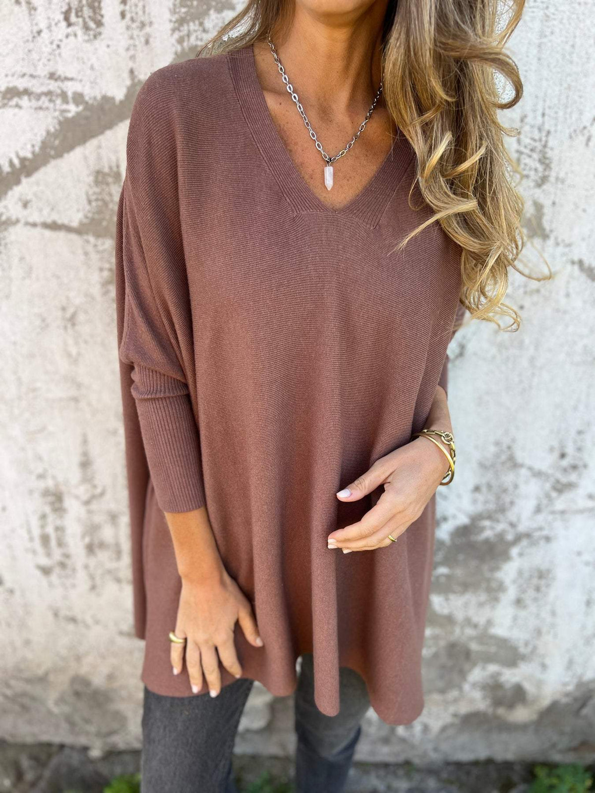 V-Ausschnitt Pullover