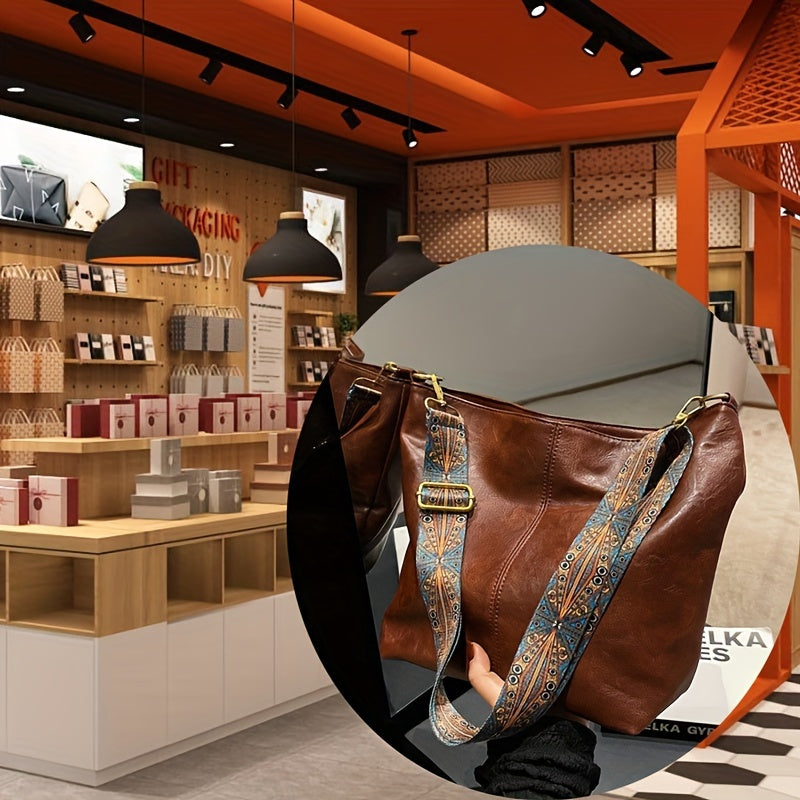 Breite Geometrische Tasche – Große Kapazität Crossbody inklusive Retro-Vibe