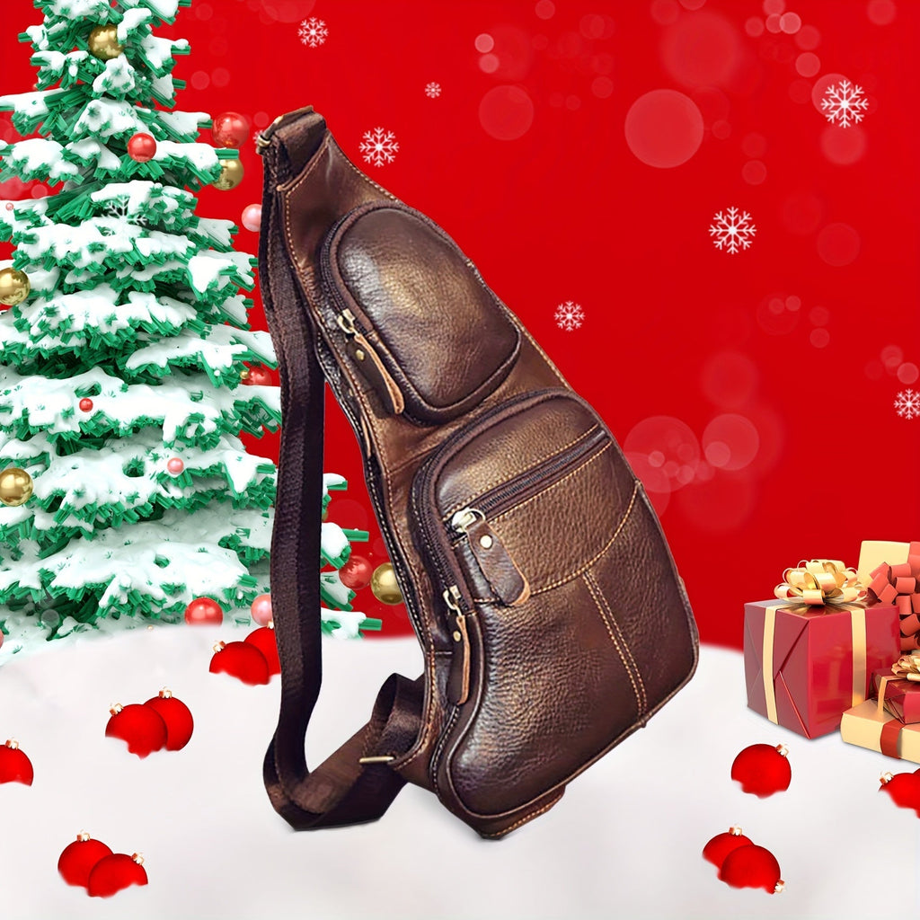 Vintage Klassische Leder Slingtasche – Kompakt und Haltbar