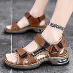 Premium Herren Leder Sandalen – Verstellbar sowie Mit Dämpfung