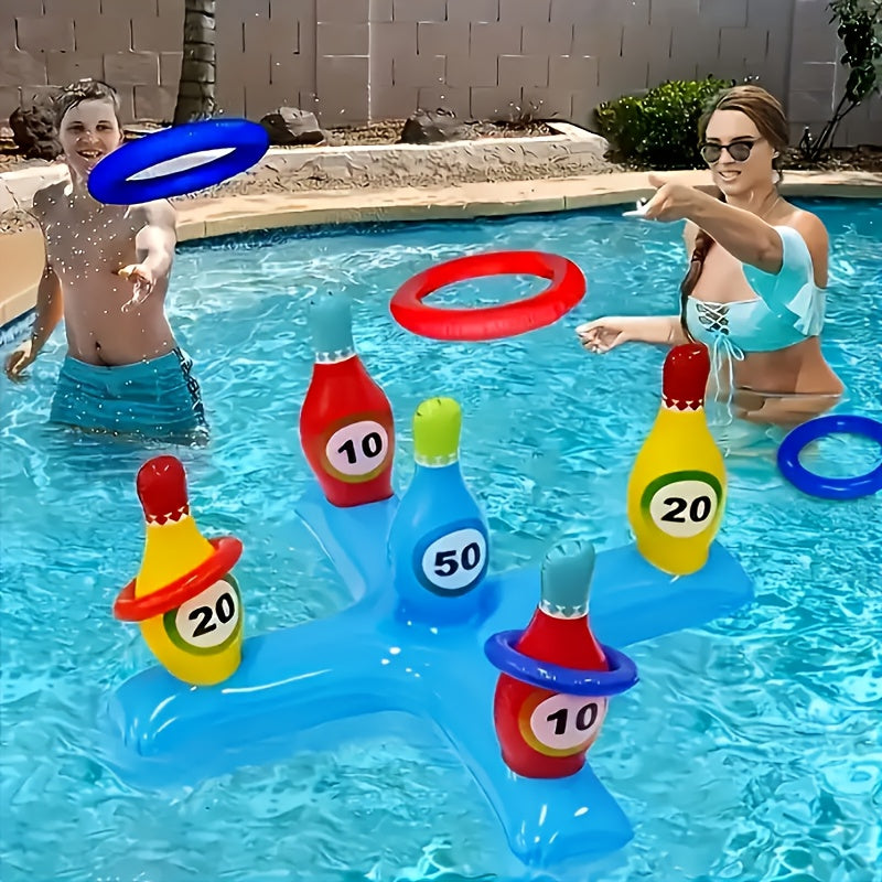 Aufblasbares Wasser-Bowling-Set: Lustiges Poolspiel für alle