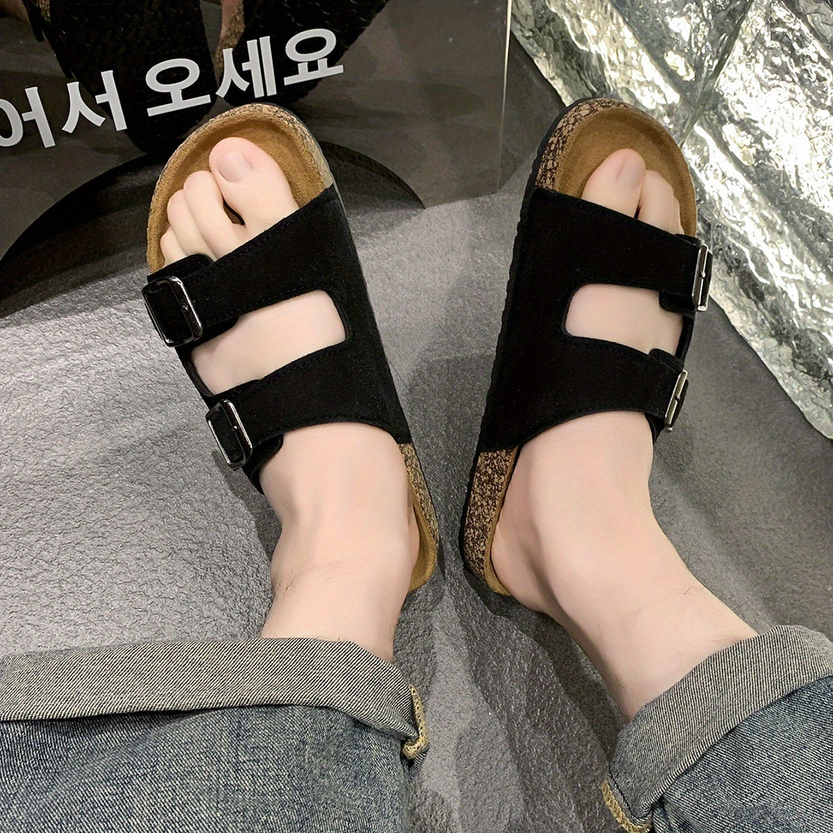 Retro-Sandalen mit doppelten verstellbaren Schnallen für Herren – Komfortabel und elegant für Herren