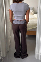 Hose mit hoher Taille und Druck
