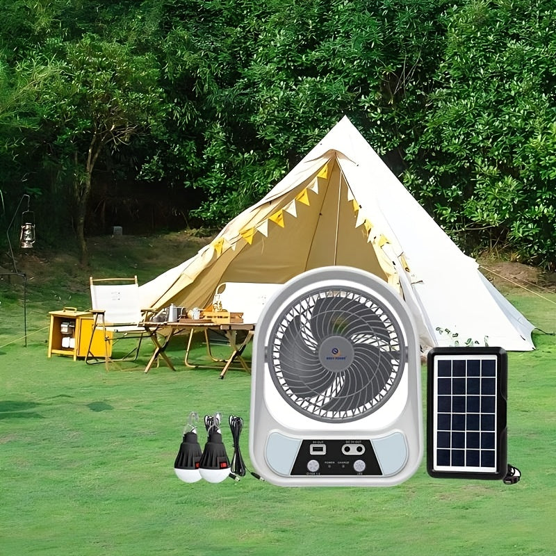 Tragbarer solarbetriebener Ventilator sowie Nachtlicht – Multifunktional und wiederaufladbar