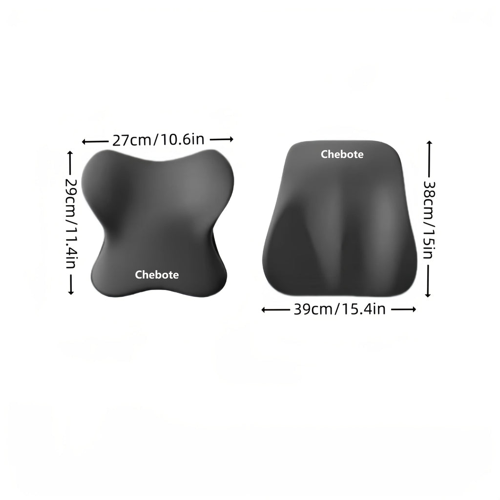 Ergonomisches Autositzkissen-Set – Memory Foam Lenden- sowie Nackenstütze