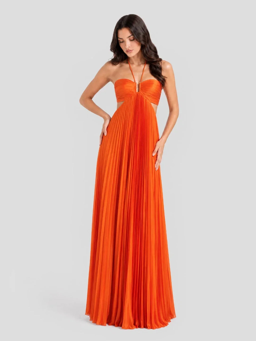 Maxikleid mit V-Ausschnitt und Neckholder