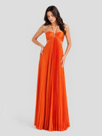 Maxikleid mit V-Ausschnitt und Neckholder