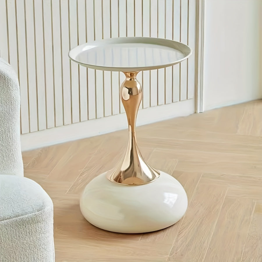 Ningqin Gold-Weißer Beistelltisch – Kompaktes sowie Schickes Design