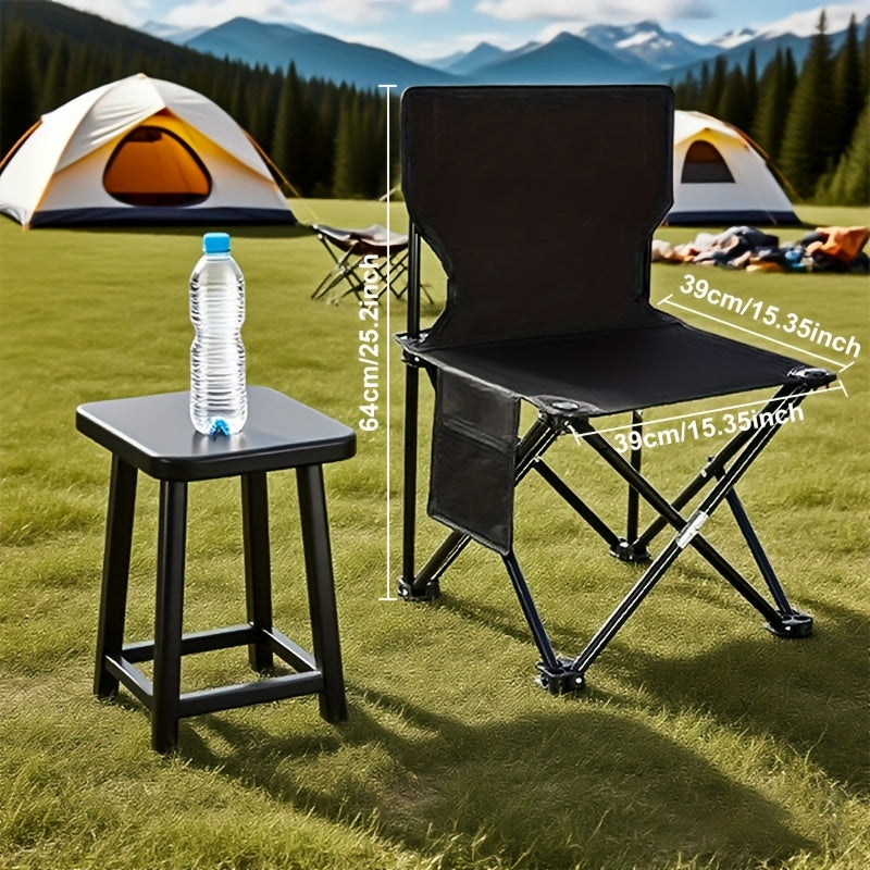 Klappbarer Outdoor Tisch- sowie Stuhlset – Tragbar für Camping & BBQ