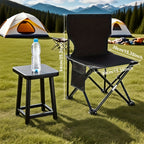 Klappbarer Outdoor Tisch- sowie Stuhlset – Tragbar für Camping & BBQ