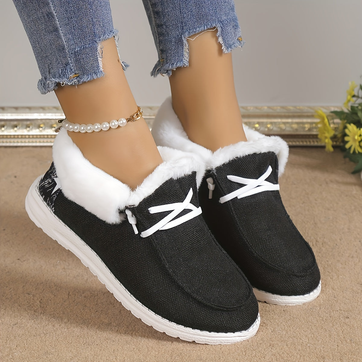 Schuhe aus Canvas gefüttert