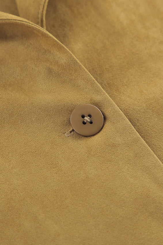 Jacke mit Wildleder in Braun mit Polokragen