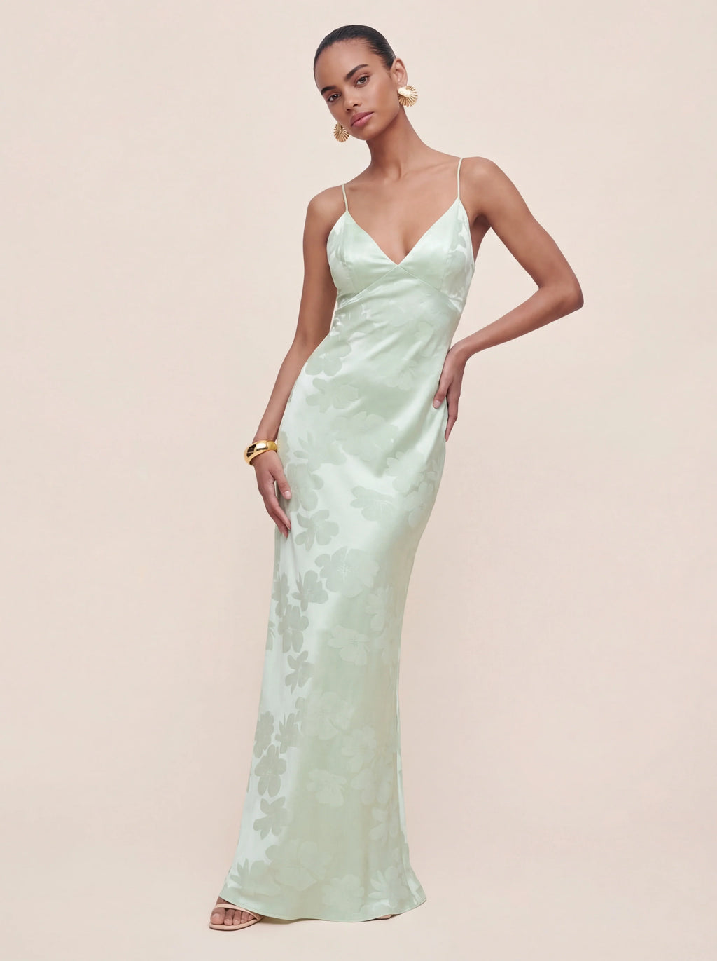 Satin-Maxikleid