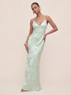 Satin-Maxikleid