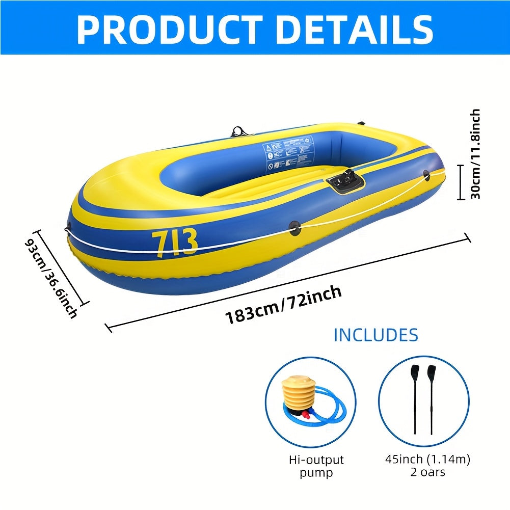 Aufblasbares Angelboot-Set – Leichtes 2-Personen PVC-Boot inklusive Paddeln