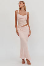 Lorely – Figurbetontes Maxikleid mit Mesh-Akzenten