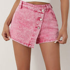 Stretch-Denim-Skort für Damen – Slim Fit sowie Asymmetrisch