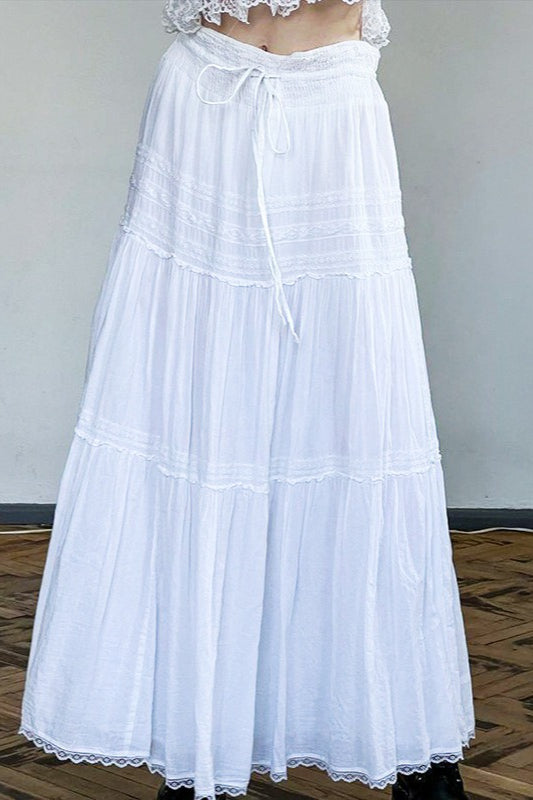 Maxirock mit Falten und Bindedetail