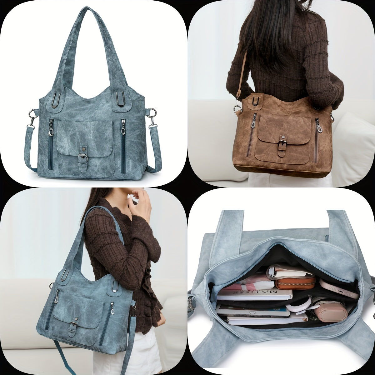Vintage Chic Schultertasche – Funktional und Elegant