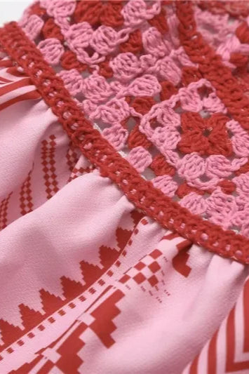 Kleid mit Fransen in Rosa