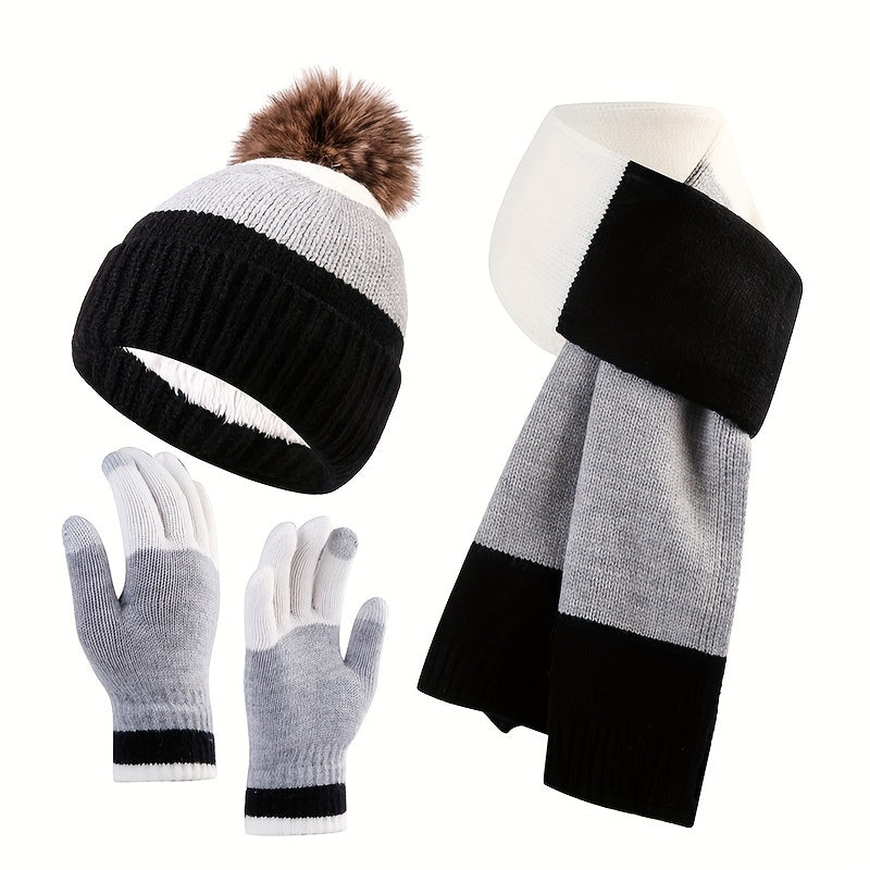 Modisch Winterset - Mütze, Schal und Handschuhe für Kalte Tage