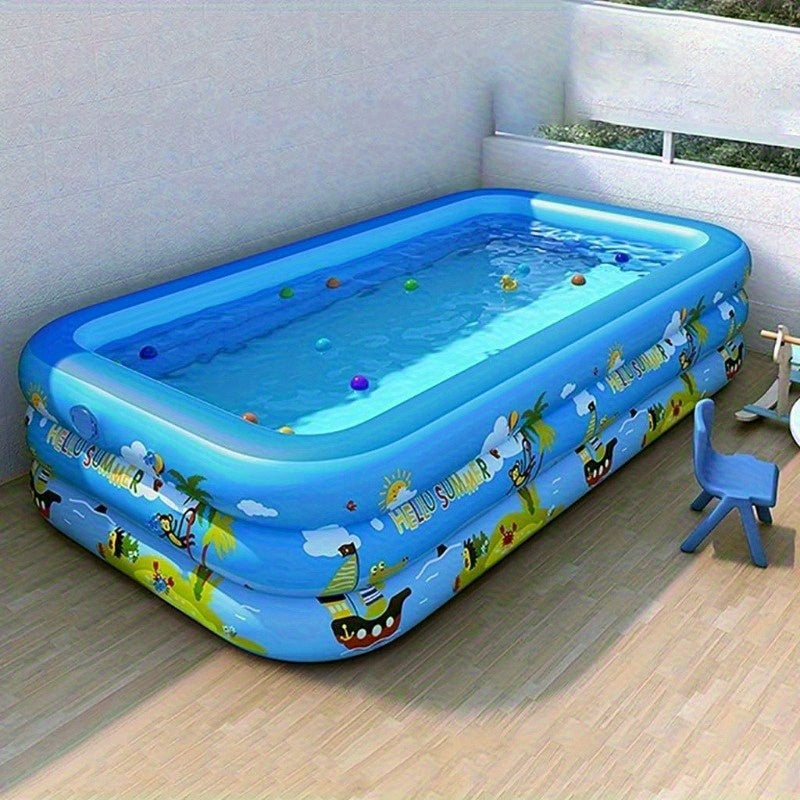 Ozean Splash Aufblasbares Kinderbecken: Dickes PVC für Spaß im Garten